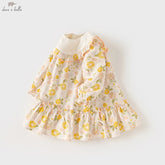 Girl Floral Cotton Dress – Long Sleeve Party Outfit